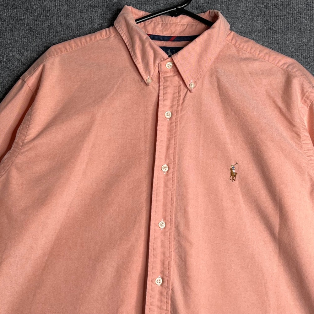 Ralph Lauren Mens XXL Classic Fit Oxford Shirt Peach Orange Cotton Button Down - Picture 2 of 7